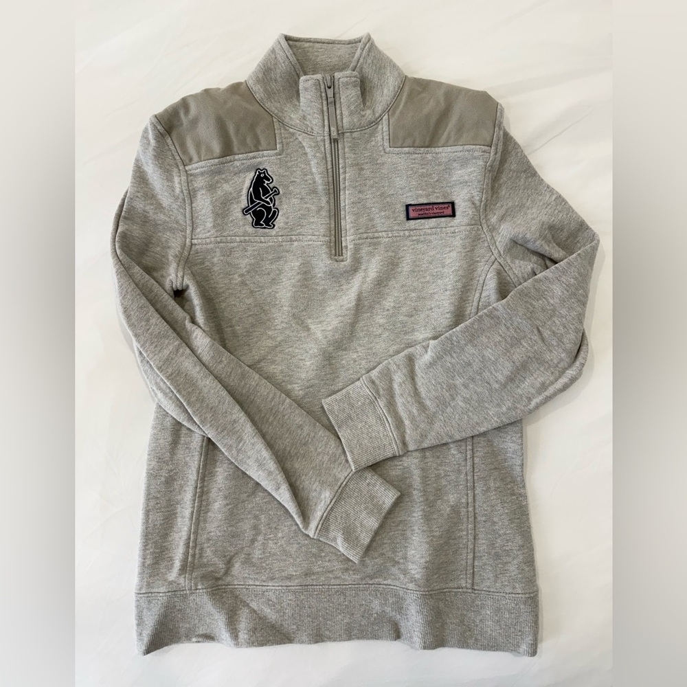 Vineyard Vines Chicago cubs Gray Quarter-Zip Sweater